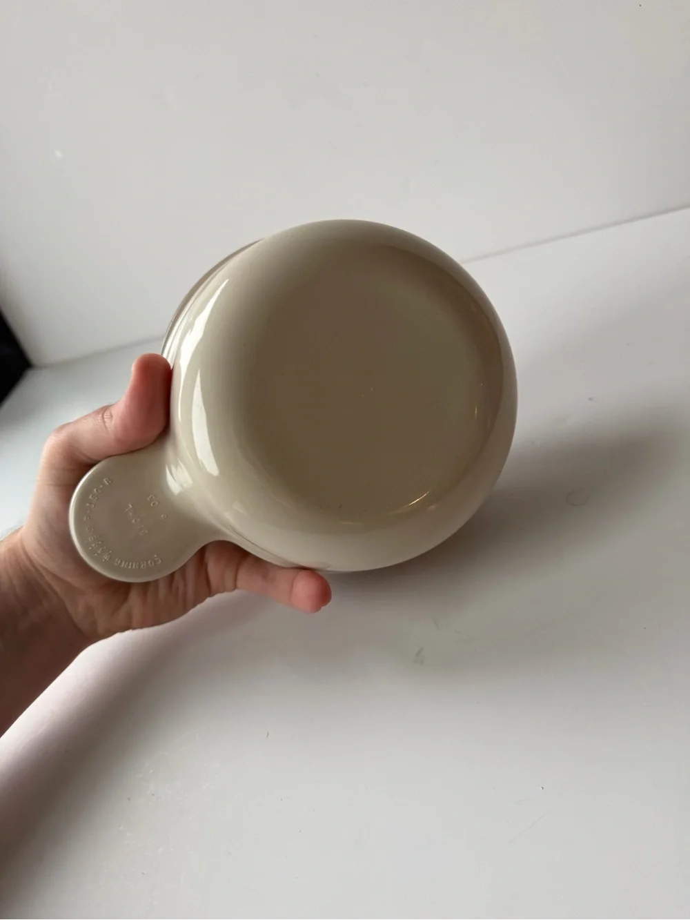 Corning Ware Grab It Bowl Sandstone Ivory Beige Amber Lid Vintage USA P-150-But